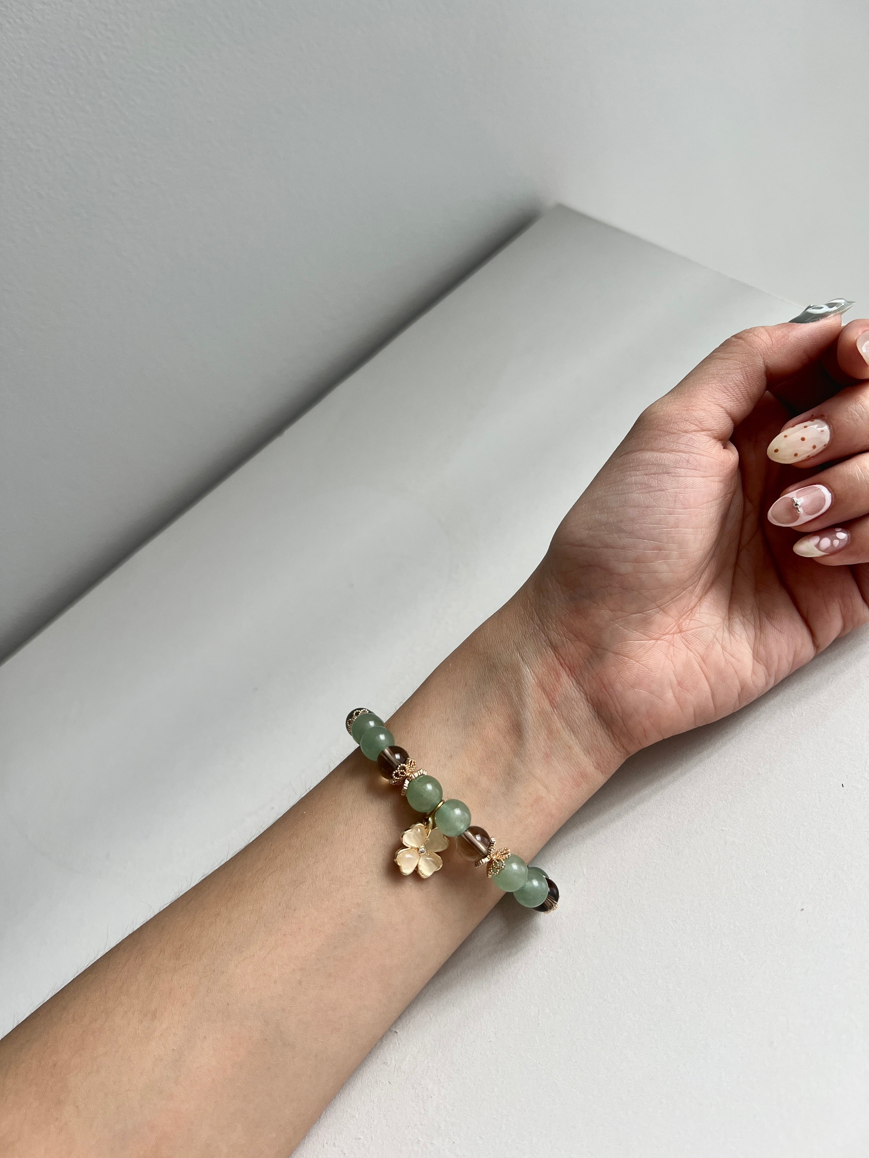 Lucky Ground - Green Aventurine and Smoky Quartz