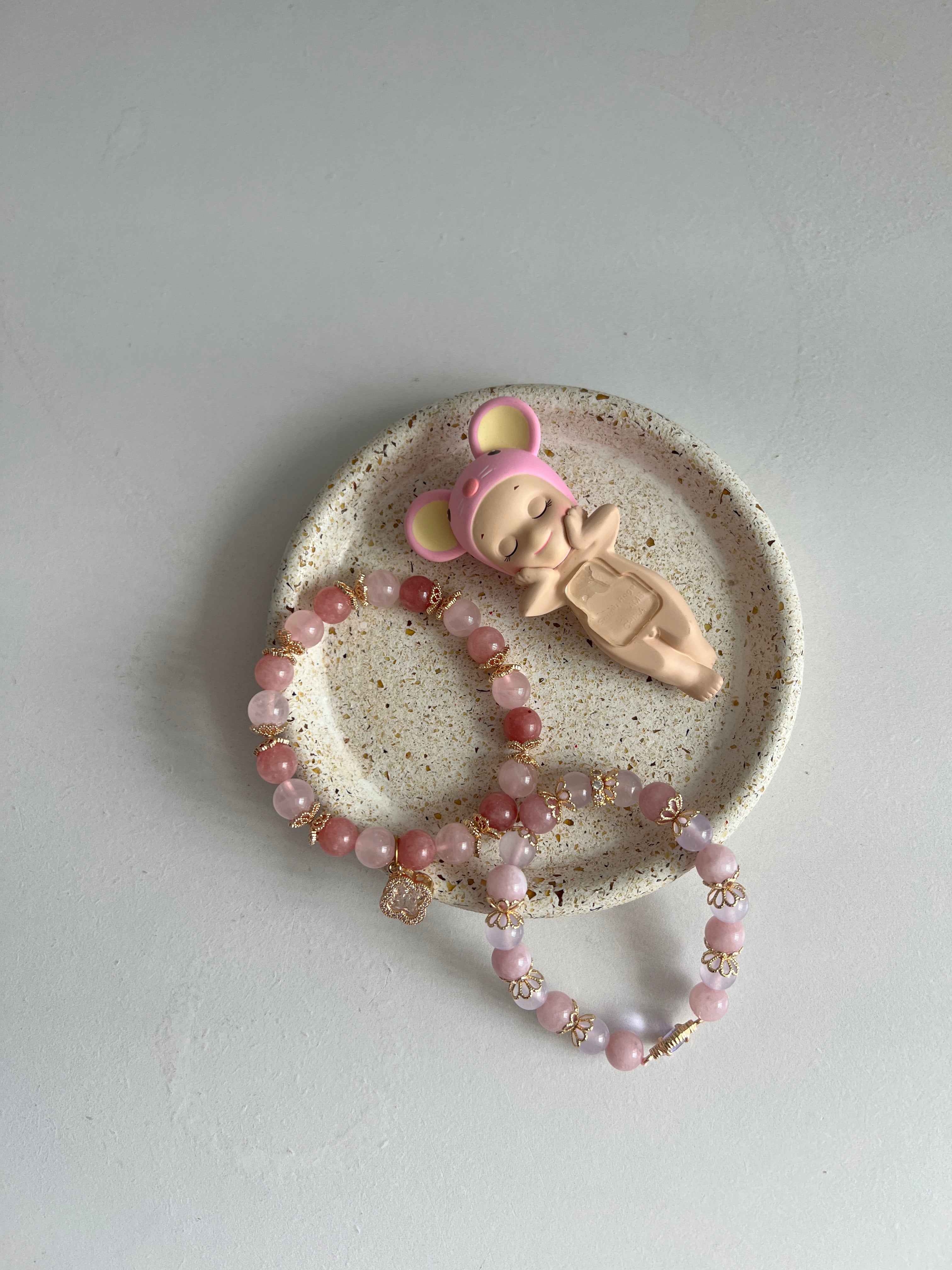 Petal Glow - Madagascar Rose Quartz and Pink Angelite