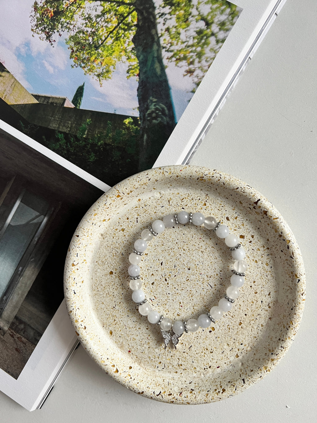 Blue Haze - Aquamarine and White Jade