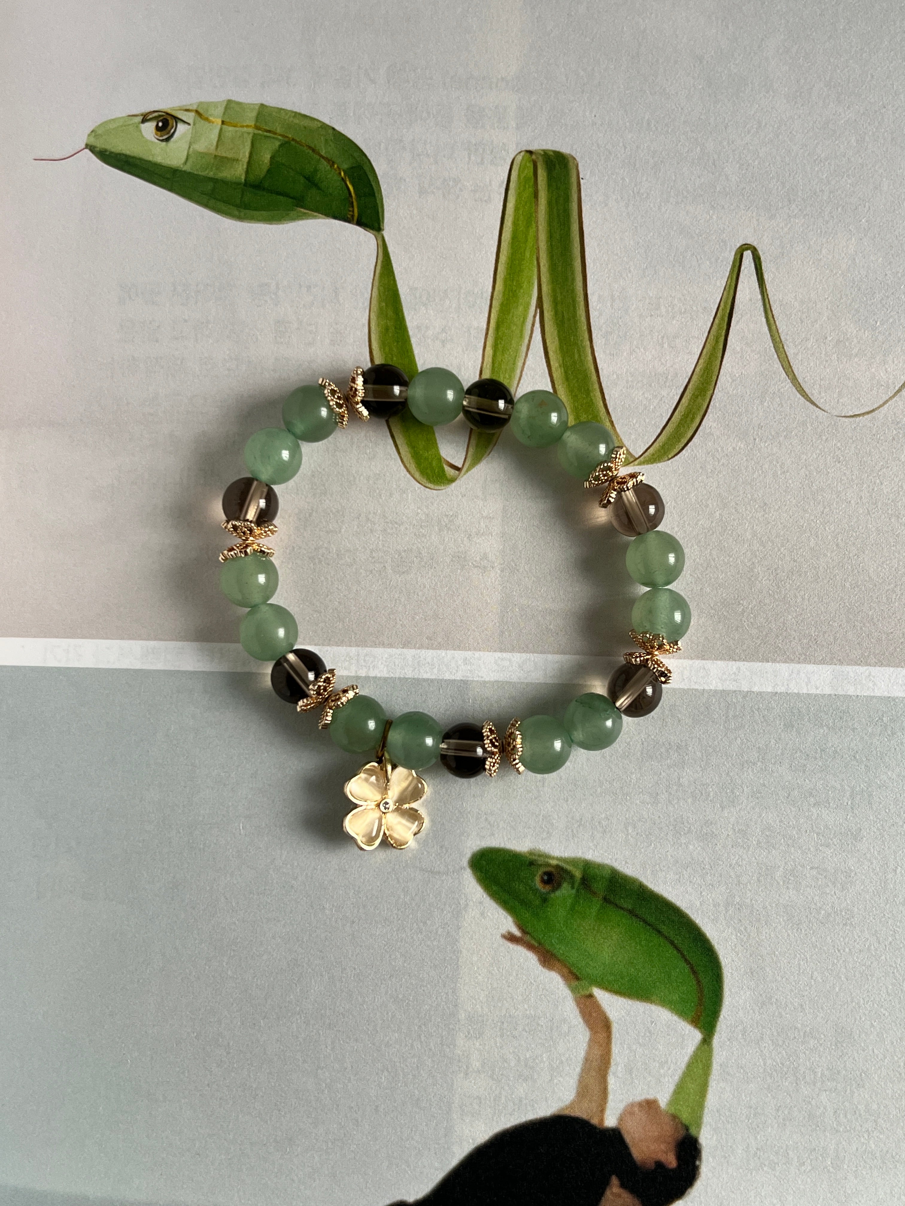 Lucky Ground - Green Aventurine and Smoky Quartz