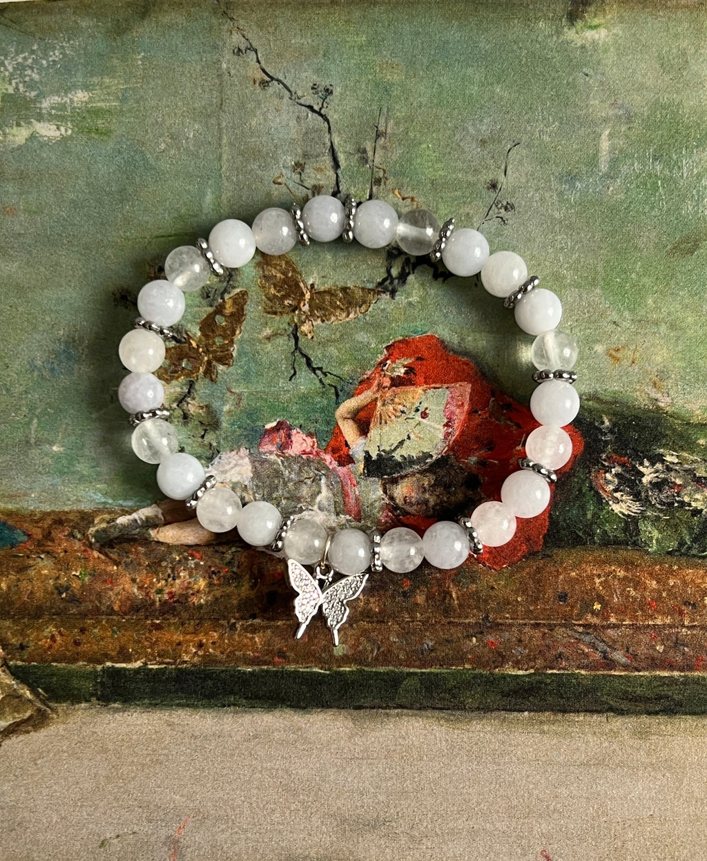 Blue Haze - Aquamarine and White Jade