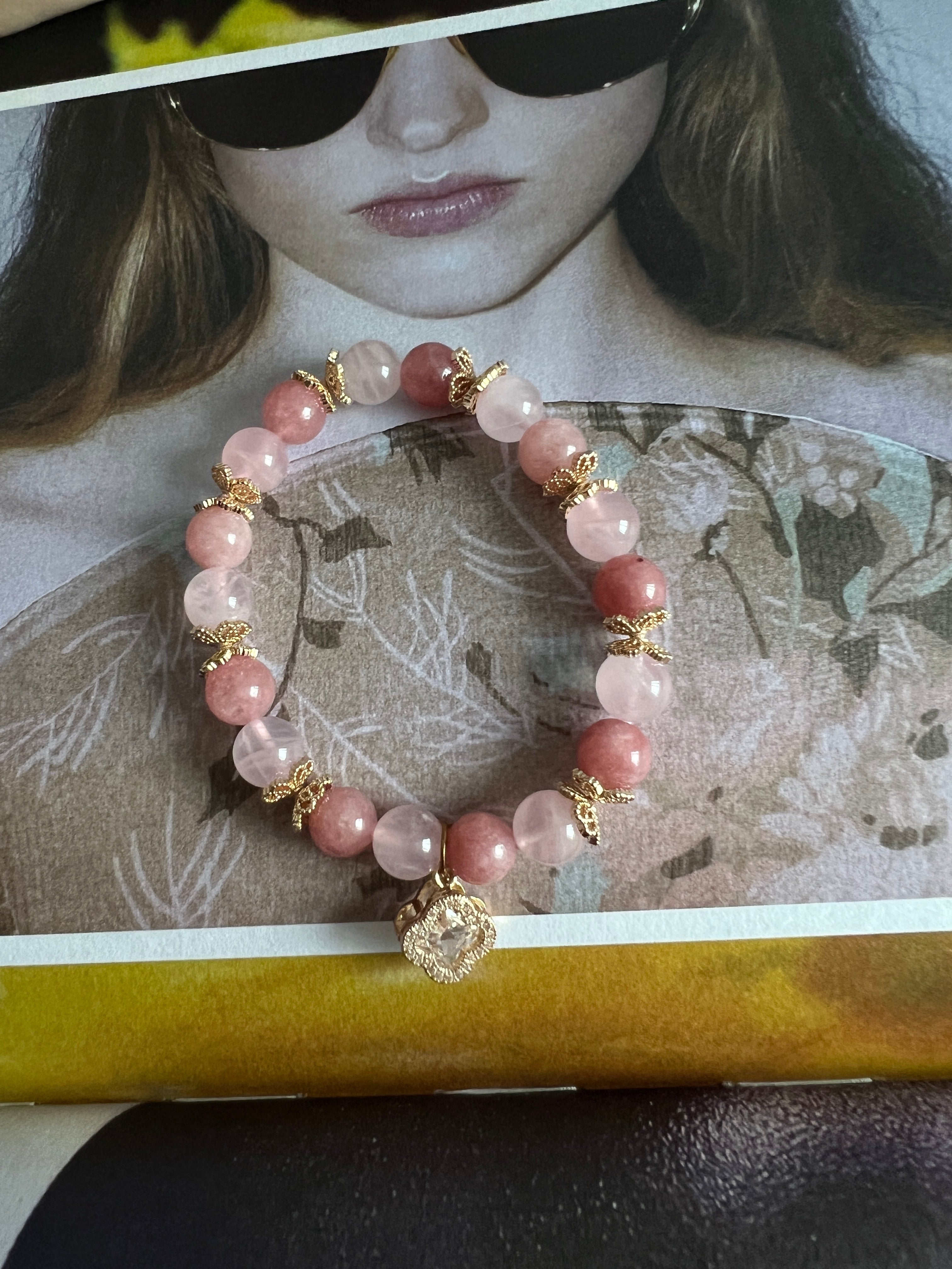 Petal Glow - Madagascar Rose Quartz and Pink Angelite