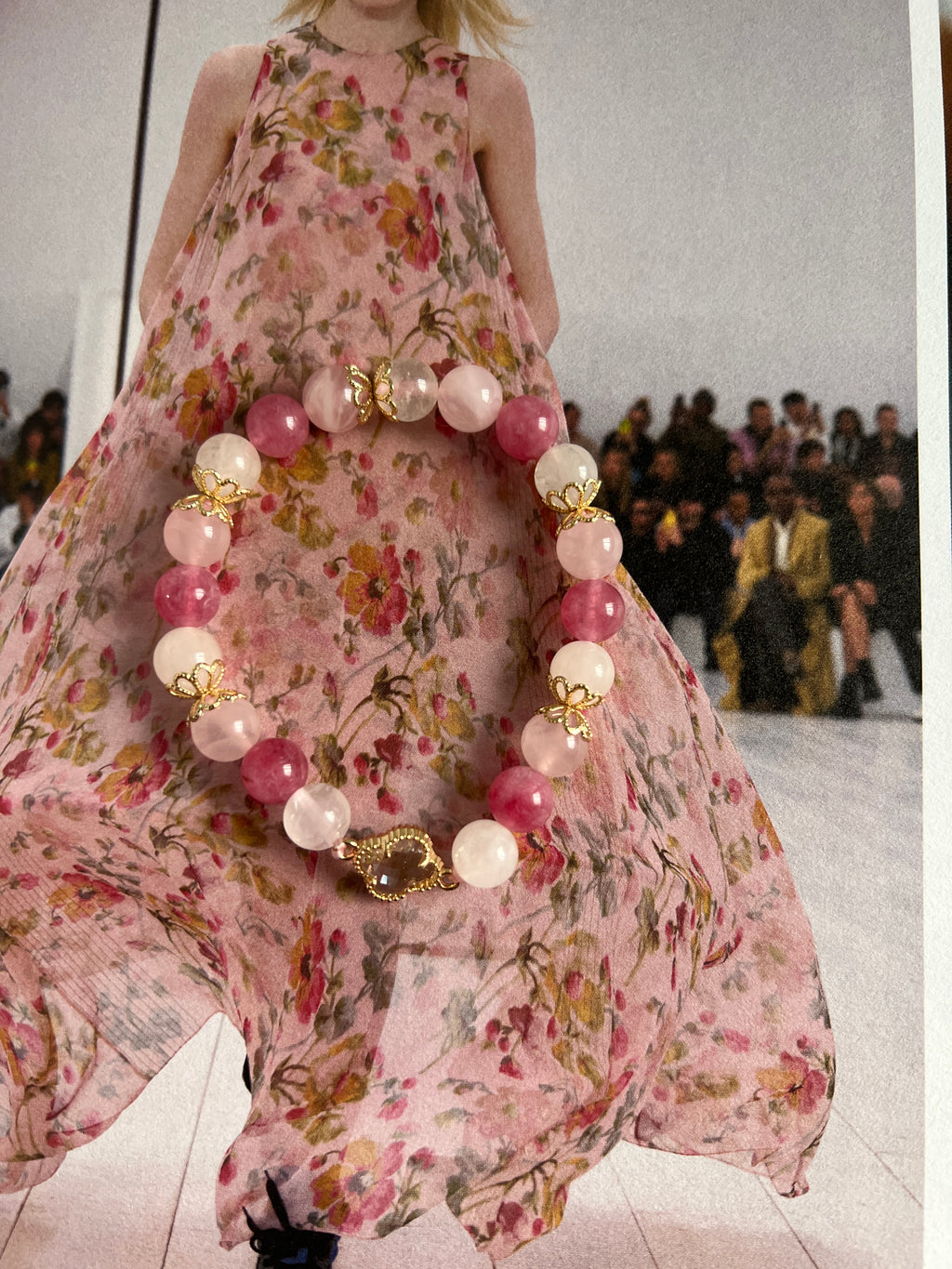 Blush Clover - Rose Quartz, White Jade, and Cherry Quartz