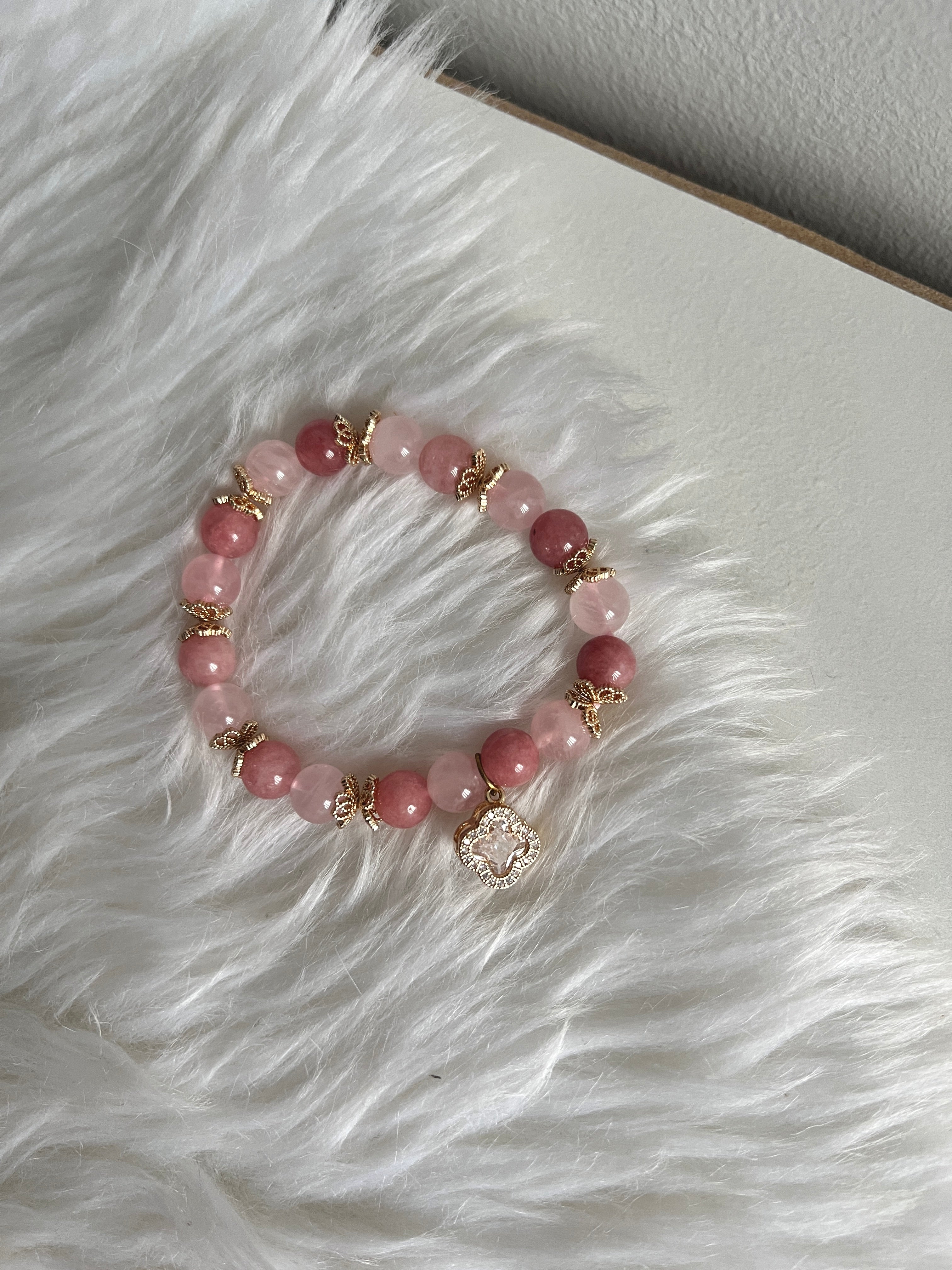 Petal Glow - Madagascar Rose Quartz and Pink Angelite