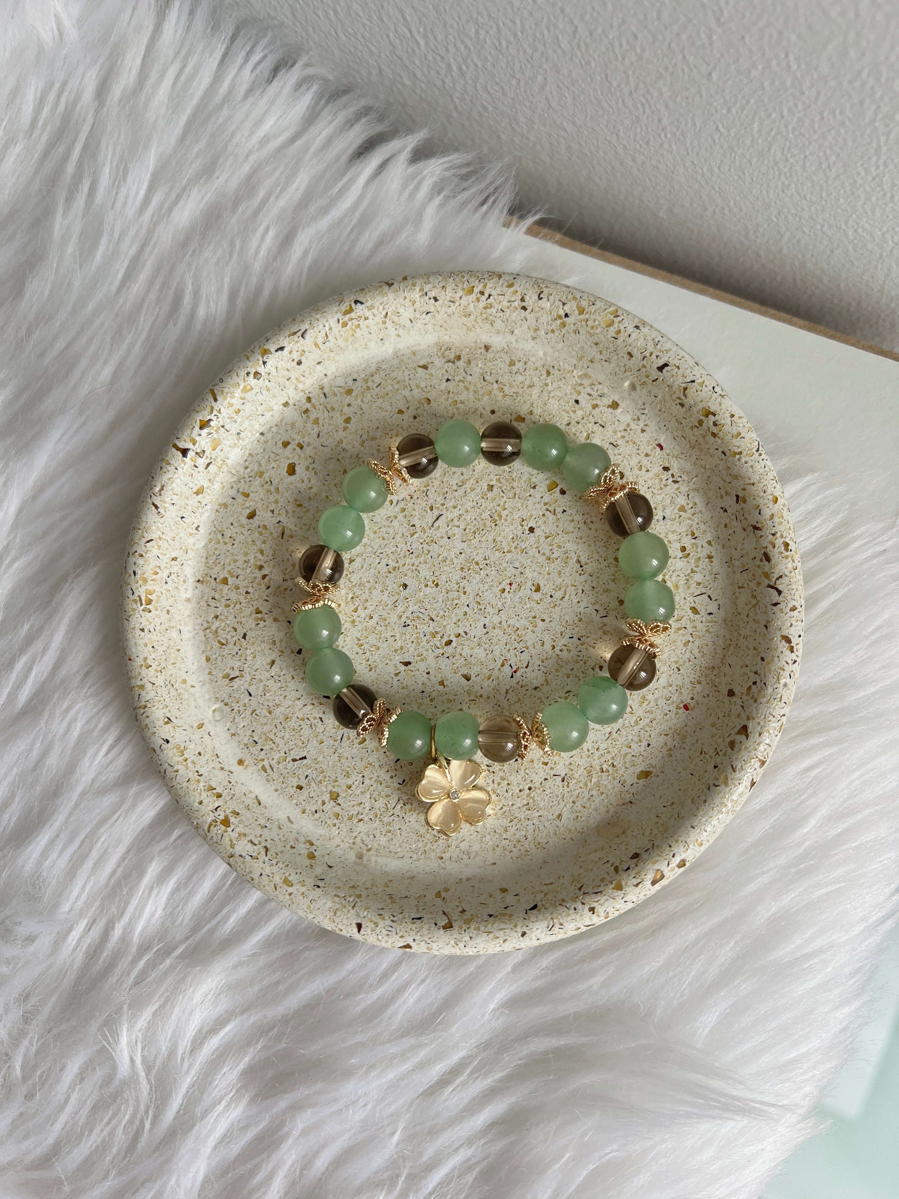 Lucky Ground - Green Aventurine and Smoky Quartz