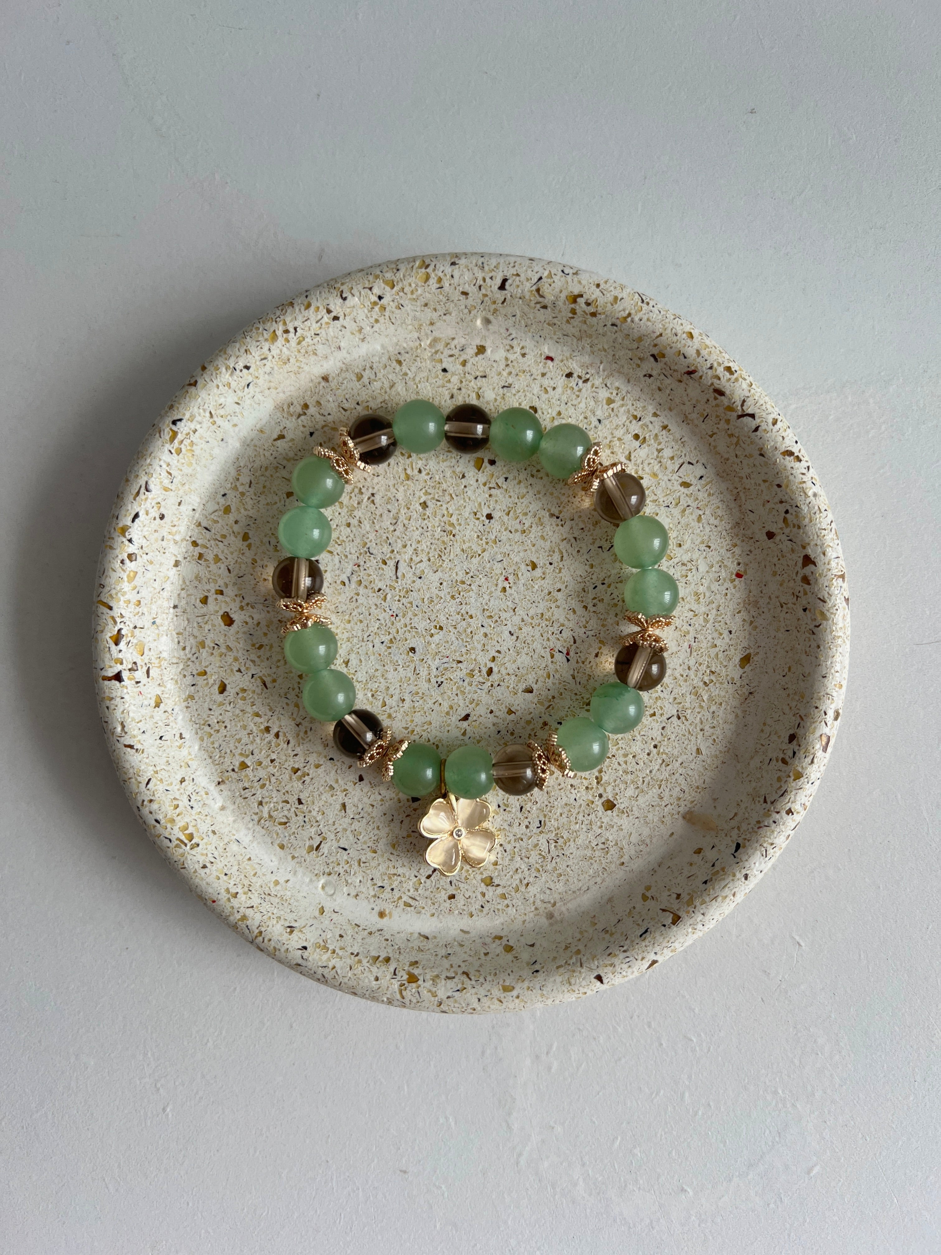 Lucky Ground - Green Aventurine and Smoky Quartz