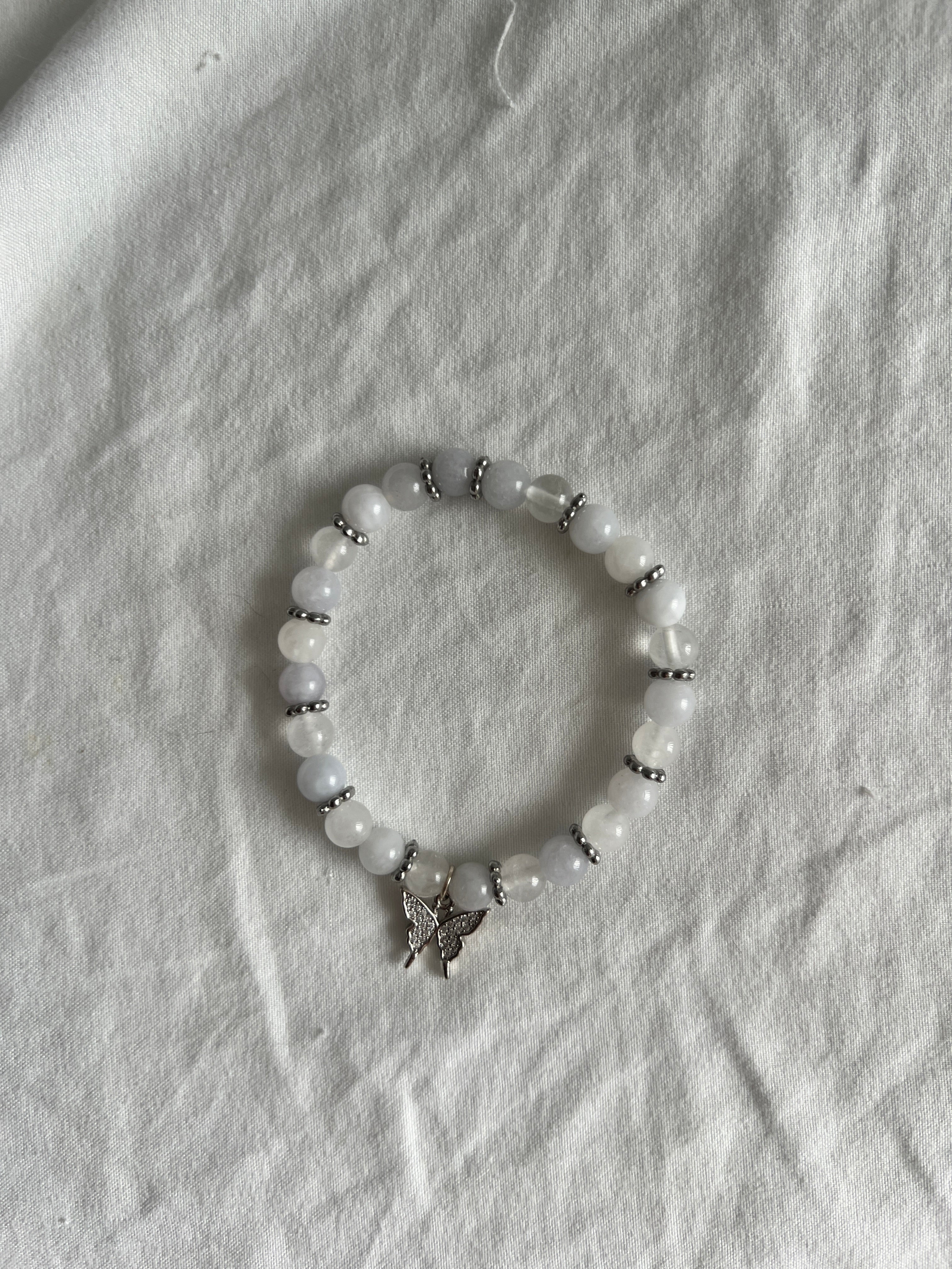 Blue Haze - Aquamarine and White Jade