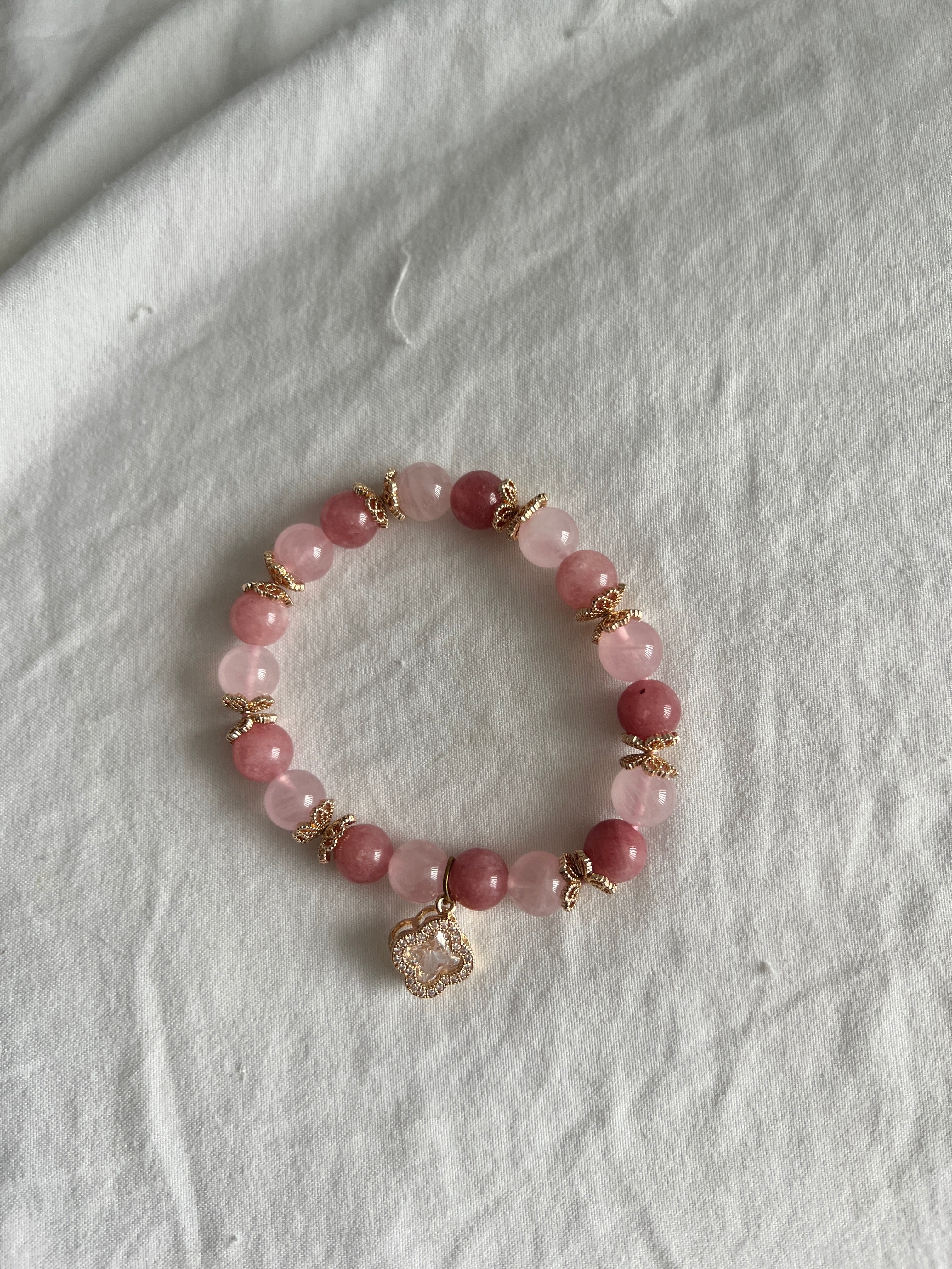 Petal Glow - Madagascar Rose Quartz and Pink Angelite